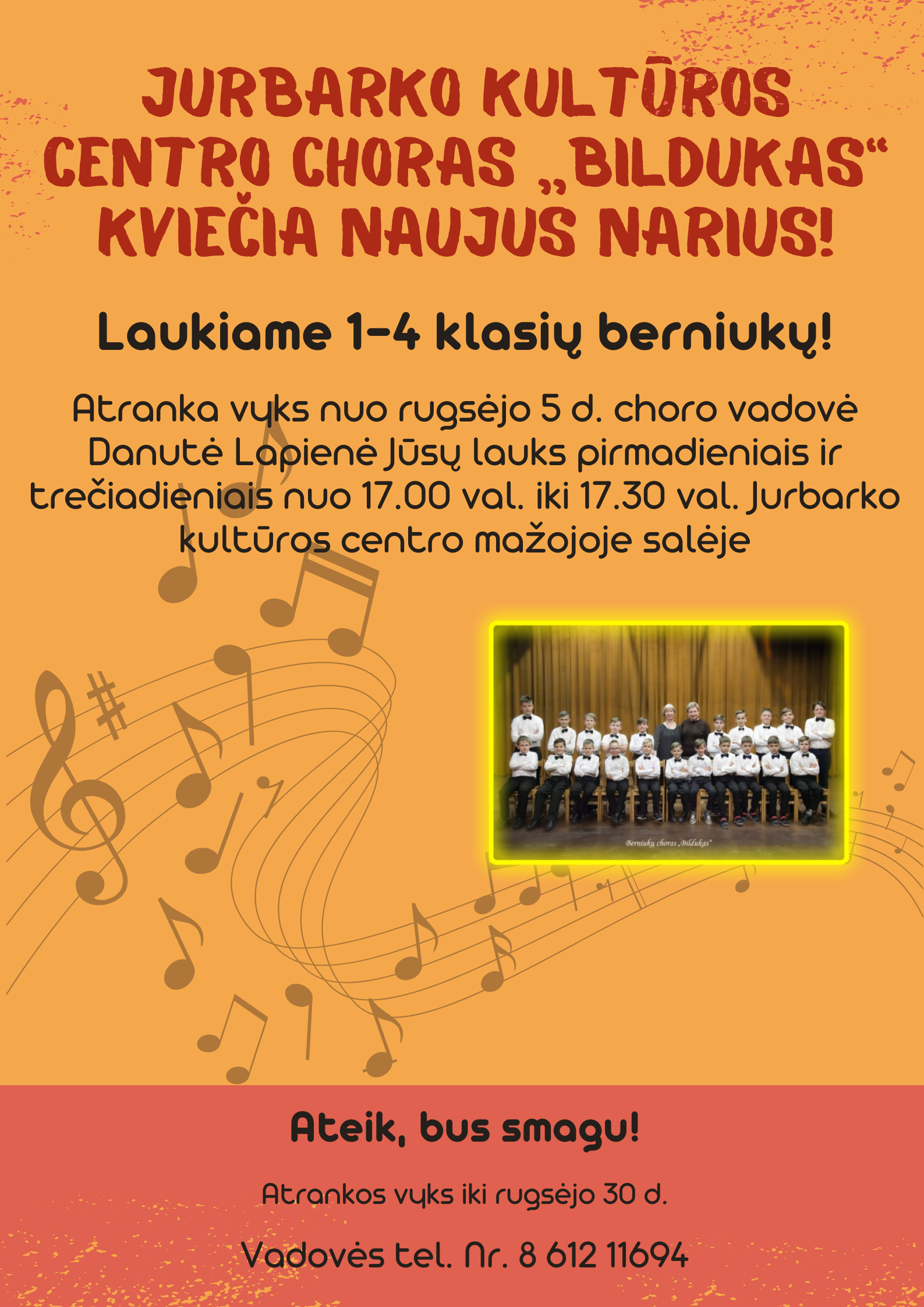 Jurbarko kultūros centro choras „Bildukas“ kviečia naujus narius!